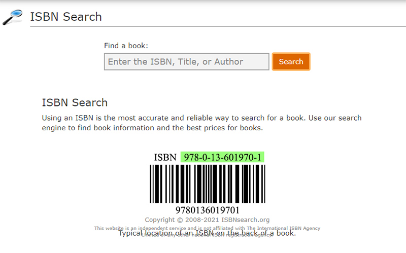 ISBN Search.