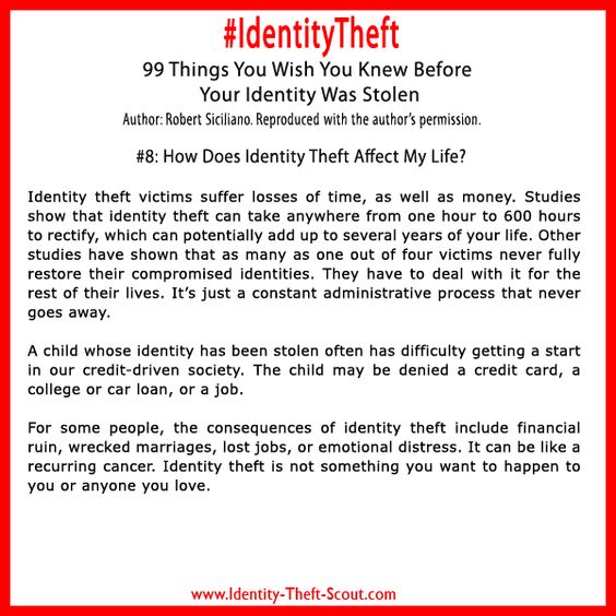 how does identity theft affect my life